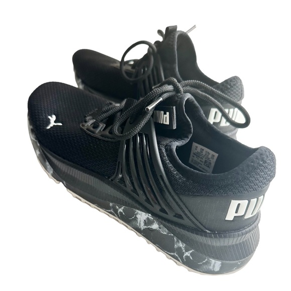 Puma sneakers, woman’s size 8 1/2, black and white, like new - Picture 2 of 8